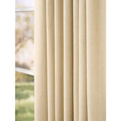 Outlet 👏 Vermont Country Store Soft Chevron Lined Rod Pocket Long Panel With Back Tabs Oatmeal 👍