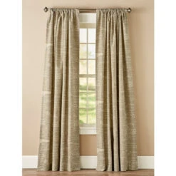 Cheap 🧨 Vermont Country Store Parisian Note Lined Rod Pocket Curtains Taupe ❤️