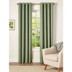 Cheapest 😍 Vermont Country Store Hudson Dot Room-Darkening Grommet Top Short Curtains Natural ✔️