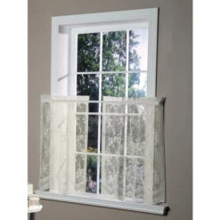 Best Pirce 👍 Vermont Country Store Enchanted Gardens Lace Rod Pocket Tiers Shell ✨