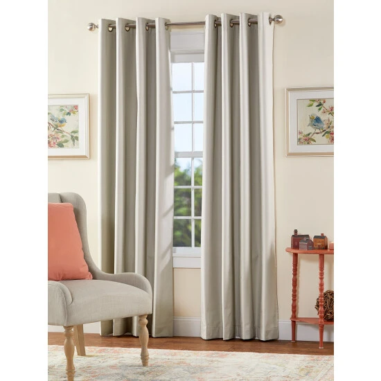 Promo ๐ Vermont Country Store Insulated Blackout Antibacterial Grommet Top Curtains Taupe ๐งจ - Image 3
