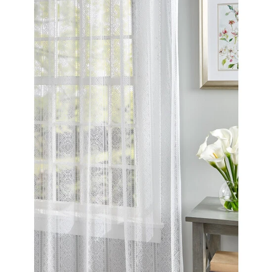 Top 10 🎁 Vermont Country Store Lacy Medallion Rod Pocket Panel Gray ✔️ - Image 4