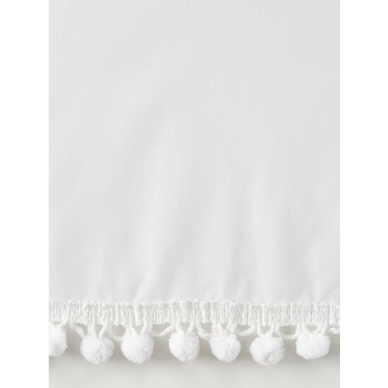 New 🎁 Vermont Country Store Classic Ball Fringe Rod Pocket Curtains White 🎁 - Image 8