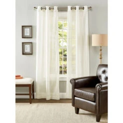 Brand new ๐ฅ Vermont Country Store Cotton Voile Semi-Sheer Grommet Top Curtains White ๐