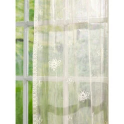 Best deal ⭐ Vermont Country Store Honeybee Lace Rod Pocket Panel White 😍