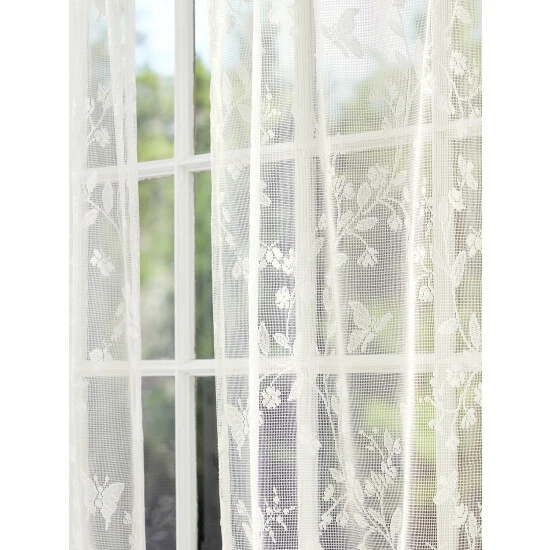 Cheapest π Vermont Country Store Butterfly Garden Lace Pinch Pleat Back Tab Curtains White β - Image 2