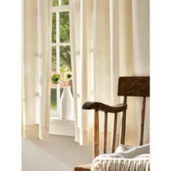 Best Sale โค๏ธ Vermont Country Store Pure Muslin Rod Pocket Curtains ๐