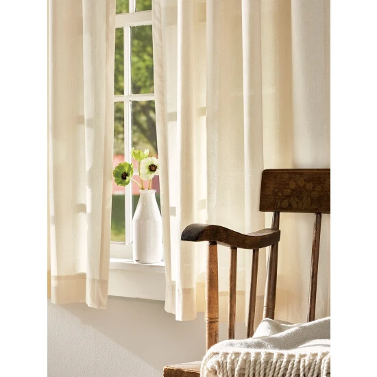 Best Sale โค๏ธ Vermont Country Store Pure Muslin Rod Pocket Curtains ๐