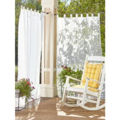Discount ✔️ Vermont Country Store Sunny Days Indoor/Outdoor Tab Top Panel Ivory ✨