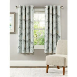 Wholesale 😍 Vermont Country Store Supreme Blackout Floral Grommet Top Short Panel With Pull Wand Seafoam 💯