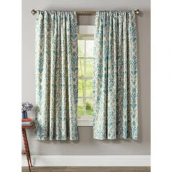 Cheap 💯 Vermont Country Store Venetian Brocade Rod Pocket Curtains Blue ✔️