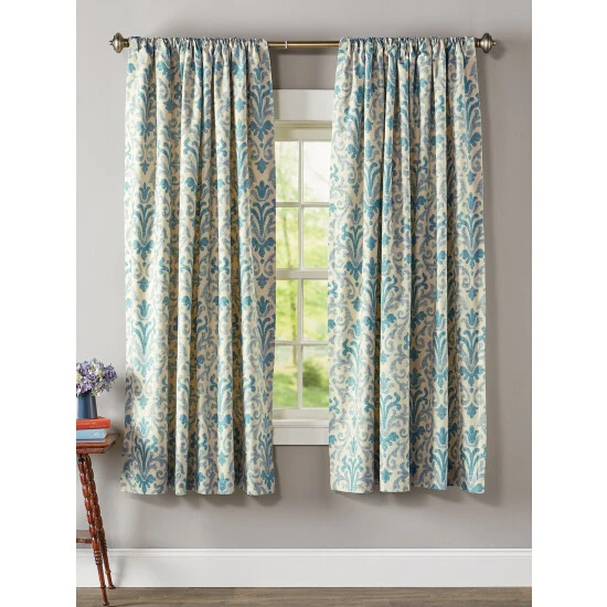 Cheap π― Vermont Country Store Venetian Brocade Rod Pocket Curtains Blue βοΈ