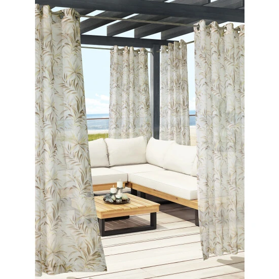 Deals ❤️ Vermont Country Store Caribbean Palm Leaf Outdoor Grommet Top Panel Blue 🔔 - Image 7